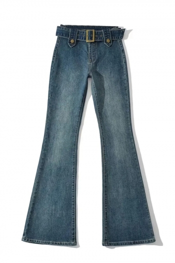 xs-l three colors non-stretch high waist stylish flared jeans with belt