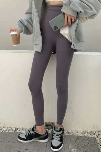 new solid color stretch high waist slim stylish leggings(without velvet)