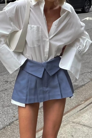 non-stretch pleated folding design skirt