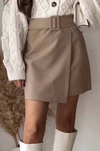 non-stretch high waist skirt(with belt)
