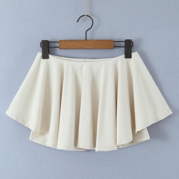 solid color high stretch with lined high waist stylish all-match mini skirt