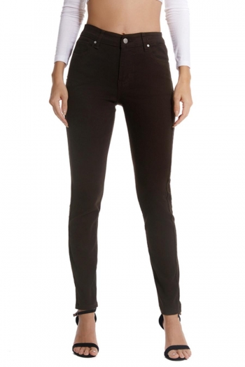 xs-5xl plus size solid color slight stretch denim zip-up fashion stylish jeans