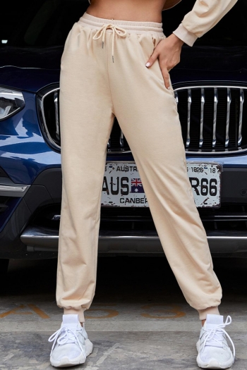 xs-l slight stretch 4 colors drawstring design pockets casual pants