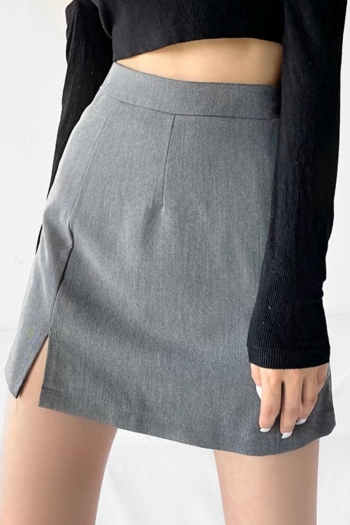 casual non-stretch 2 colors slit office lady suit mini skirt(with lined, size run small)
