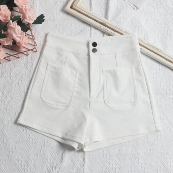 Casual slight stretch 2 colors high waist all-match shorts(size run small)