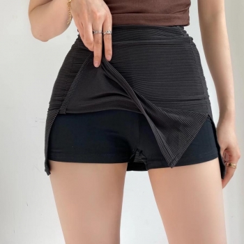Sexy 4 colors slight stretch slit tight mini skirt(with lined, size run small)