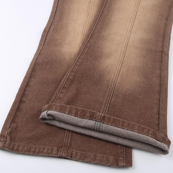 Casual retro slight stretch gradient color flared jeans(no belt)