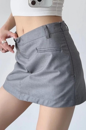 casual non-stretch solid color zip-up slim mini skirt size run small