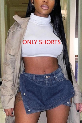 sexy non-stretch denim detachable design shorts