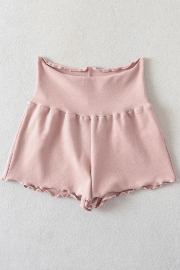 sexy slight stretch solid color high waist shorts(size run small)