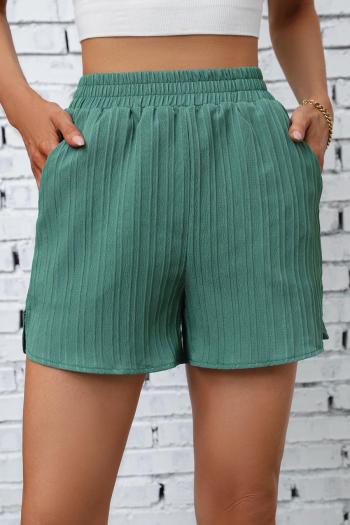casual non-stretch textured fabric pocket all-match shorts