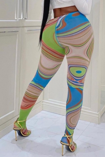 sexy plus-size stretch mesh batch printing leggings