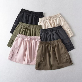 high street slight stretch 6 colors cargo mini skirt with lined(size run small)