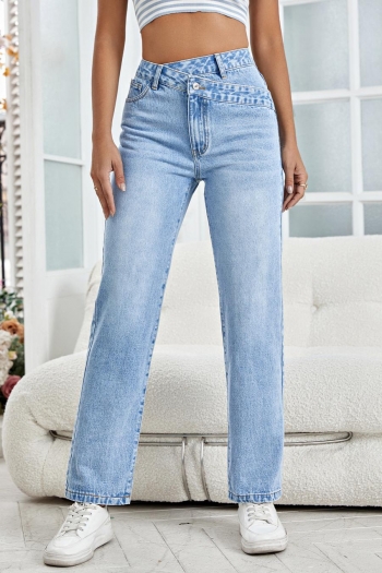 casual non-stretch all-match straight-leg jeans