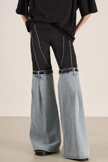 casual slight stretch stitching denim pants size run small