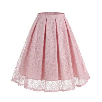 stylish plus size non-stretch 5 colors lace midi skirt