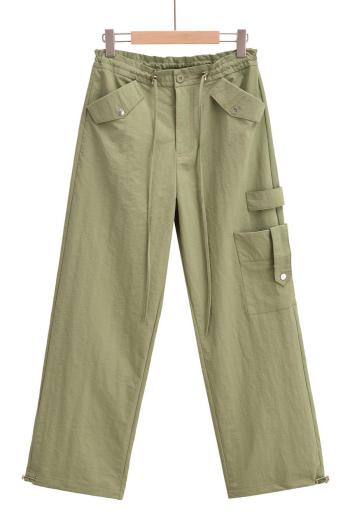 casual non-stretch 4 colors drawstring all-match cargo pants(size run small)