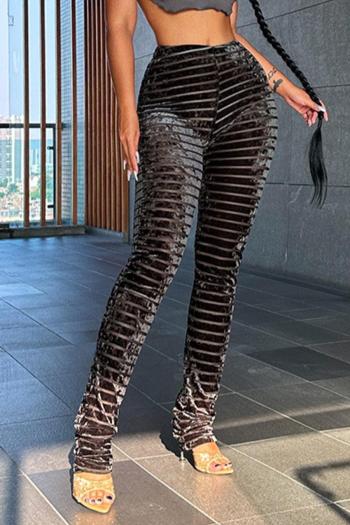 sexy slight stretch velvet stitching stripe pants