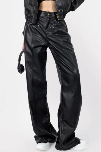 casual non-stretch pu mid-waist cargo pants size run small