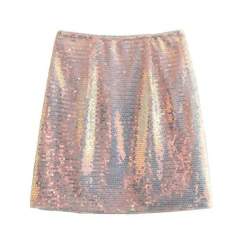 xs-l sexy slight stretch sequin decor all-match mini skirt(size run small)