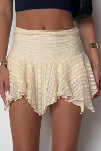 sexy slight stretch double-layer lace stitching zip-up side all-match mini skirt