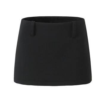 sexy non-stretch all-match pockets zip-up solid mini skirts(size run small)