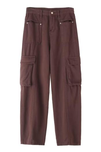 casual slight stretch 3 colors all-match straight cargo pants(size run small)