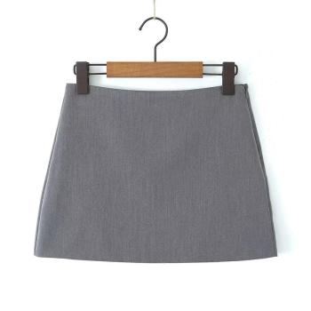 exquisite non-stretch high waist zip-up all-match mini skirt(size run small)
