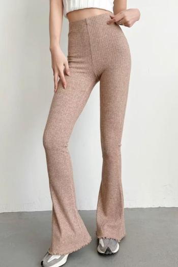 casual slight stretch knitted 4 colors high waist bell-bottoms(size run small)