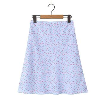 stylish non-stretch floral print all-match midi skirt with lined(size run small)