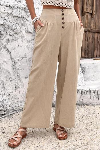 casual non-stretch tatting pure color loose pants