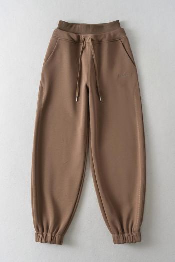 slight stretch 6 colors casual letter embroidery loose pants (size run small)