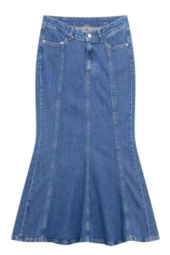 xs-l stylish non-stretch denim all-match midi fishtail skirt