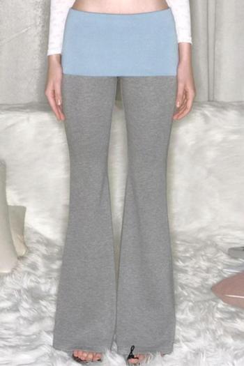 new slight stretch contrasting panels casual bell-bottoms