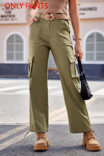 new casual slight stretch 3-color straight leg cargo pants(belt not included)