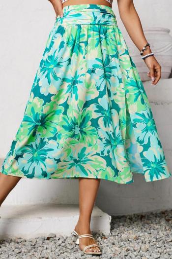 new sexy non-stretch batch printing midi floral skirts