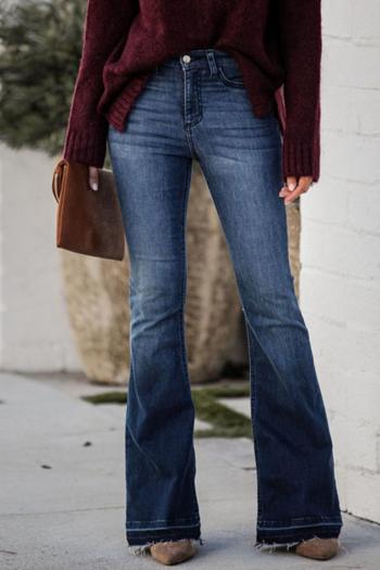 casual plus size slight stretch denim high-waist micro flare jeans