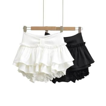 sexy slight stretch solid color pleated mini skort size run small