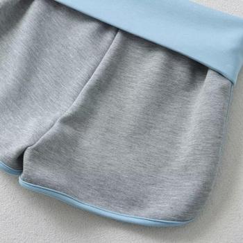 New casual slight stretch color-block turned-up short(size run small)