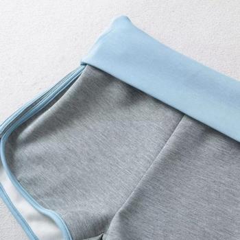 New casual slight stretch color-block turned-up short(size run small)