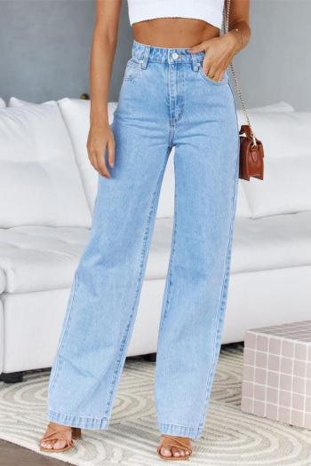 casual plus size slight stretch washed denim high-waist jeans