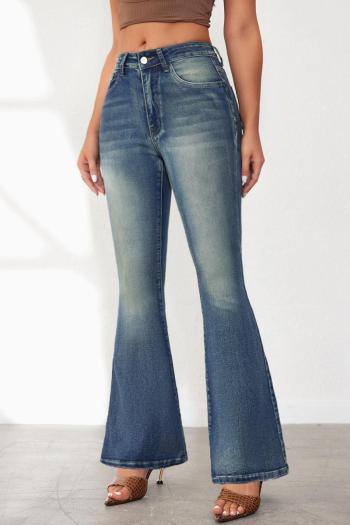 casual plus size slight stretch denim high-waist embroidery decor bootcut jeans