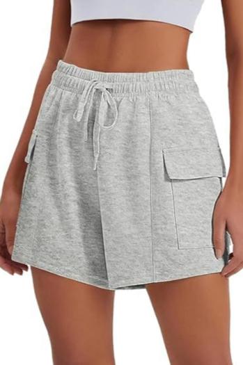 plus size 4 colors new stylish slight stretch drawstring casual simple shorts