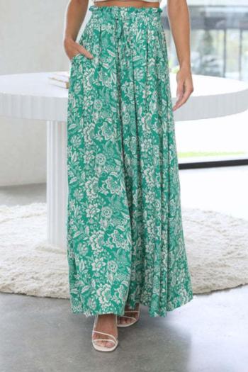 new casual plus-size non-stretch batch-printing knit wide-legged long pant #1