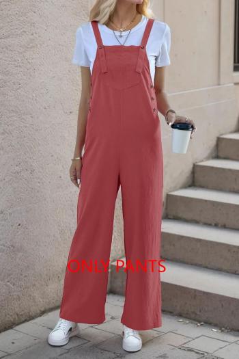 three colors casual slight stretch solid loose botton overall