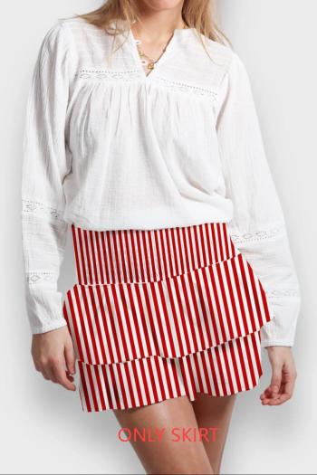 new sexy slight stretch patchwork striped batch printing short skirt