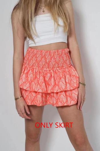 new stylish slight stretch patchwork batch printing short skirt #2