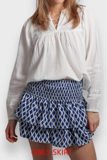 new stylish slight stretch patchwork geometric batch printing short skirt