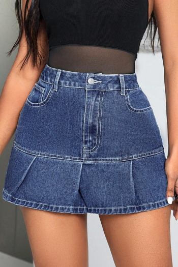 new stylish plus-size non-stretch patchwork denim all-match mini skirts