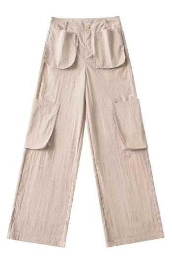 xs-l casual slight stretch high waist straight cargo pants(size run small)
